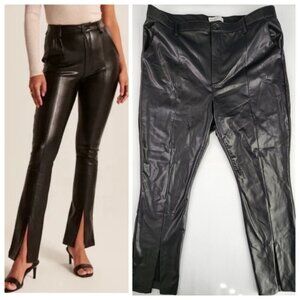 Abercrombie & Fitch Skinny Ultra High Rise Faux Leather Split Hem Pants 35 / 20